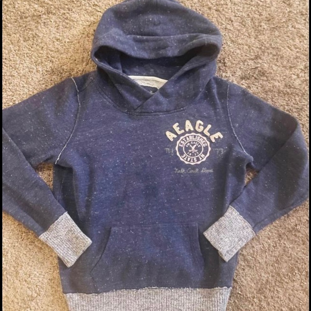 American Eagle- women’s size S- cozy & warm hoodie- heathered navy blue color